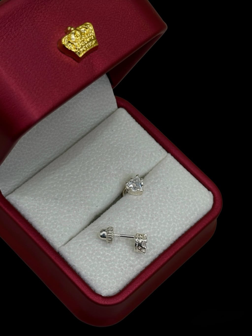 Aretes Corazón con Circón en Plata Ley 925